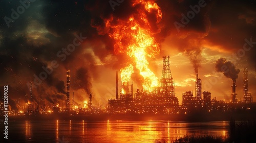 Infernal Refinery Fire Engulfs Industrial Complex