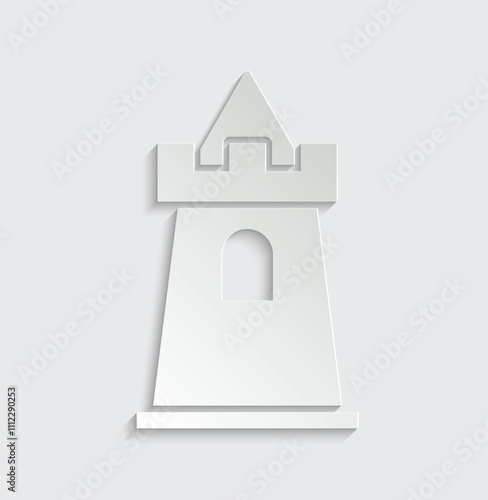 tower icon castle vector sign