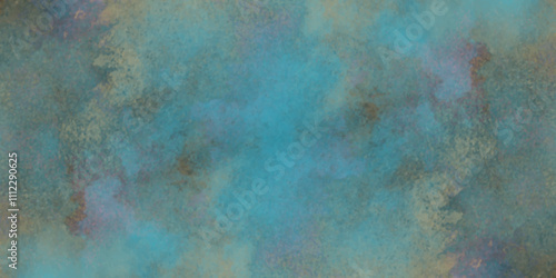 Watercolor textures on white paper background with colorful winter blue ink, Abstract organic design in chaotic stylish, Abstract washes and brush strokes on the white paper background.