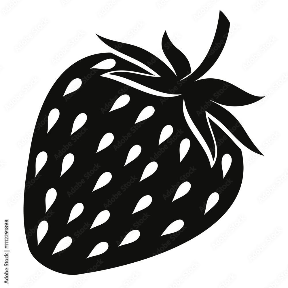 Minimalist strawberry black silhouette vector illustration Isolated on a transparent background Minimalist strawberry black silhouette vector illustration Isolated on a transparent background