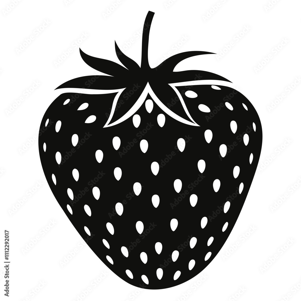 Minimalist strawberry black silhouette vector illustration Isolated on a transparent background Minimalist strawberry black silhouette vector illustration Isolated on a transparent background