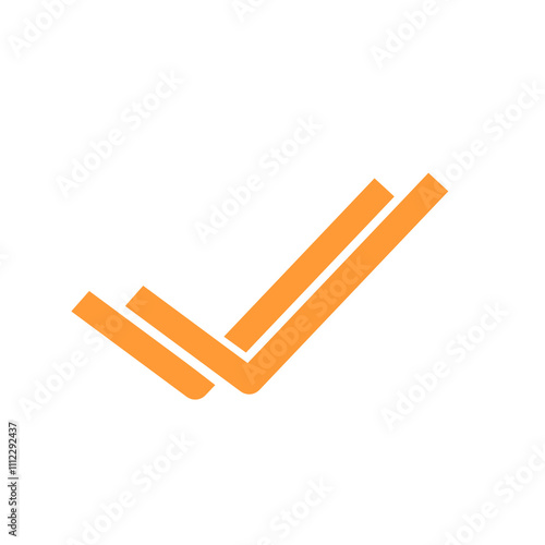 Doodle double check illustration icon checklis that can be used for sticker, book, mandala, scrapbook, icon, decorative, etc. with aesthetic colorful orange color photo