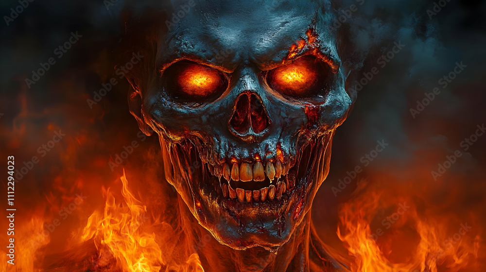 Fiery Skull: Infernal Horror Art, Burning Darkness Fiery Skull: Infernal Horror Art, Burning Darkness