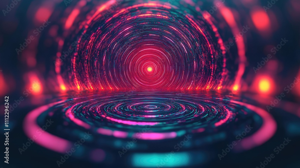 Abstract colorful circular patterns with glowing lights and reflections. Abstract colorful circular patterns with glowing lights and reflections.