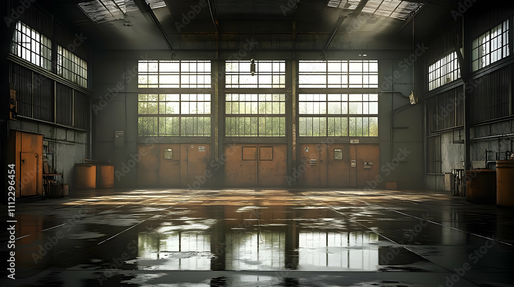 Explore Abandoned Factory: Sunbeams Illuminate Rustic Interior Explore Abandoned Factory: Sunbeams Illuminate Rustic Interior