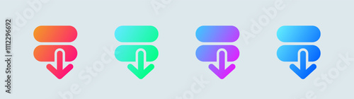 Inflation solid icon in gradient colors. Economy crisis signs vector illustration.