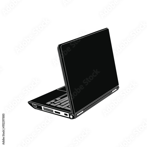 laptop vector art and illustration 