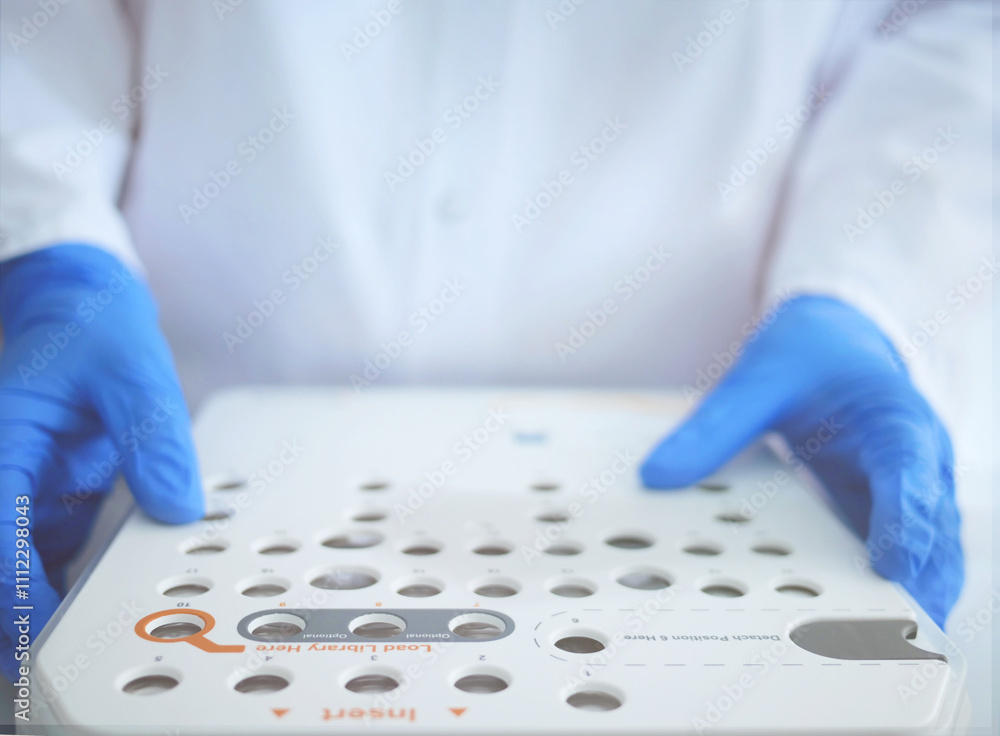 Laboratory worker. Illumina next generation sequencing. genetic engineering, genetic modification, designer baby and cloning concept. cancer screening and medical technology