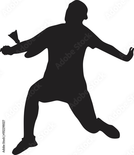 silhouette of professional badminton player,vector illustration