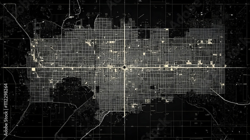 Urban Grid: City Planning & Design's Geometric Precision, Detailed Aerial View