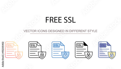 Free SSL icon design with white background stock illustration