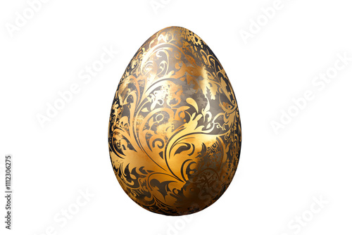 a gold and black egg photo