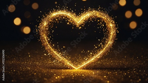 golden heart on the background