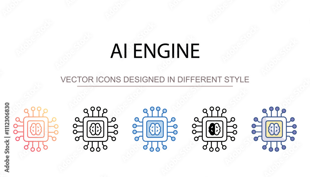AI Engine icon design with white background stock illustration AI Engine icon design with white background stock illustration
