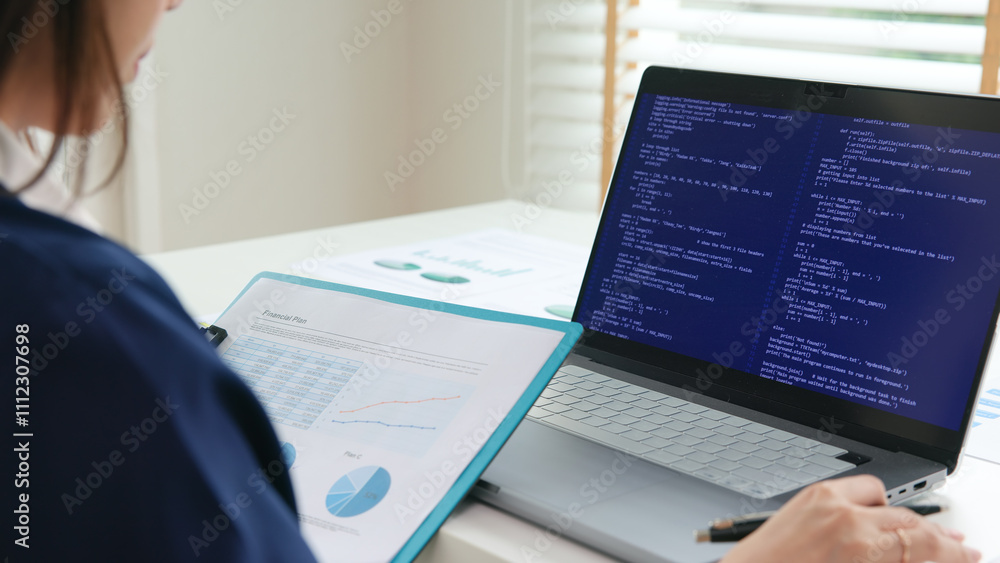 Smart AI cyber bot deep tech tools help write BI prompt code screen. Asia people asian IT woman typing busy work on predict big data mining center office reskill upskill STEM expert skill job course. Smart AI cyber bot deep tech tools help write BI prompt code screen. Asia people asian IT woman typing busy work on predict big data mining center office reskill upskill STEM expert skill job course.