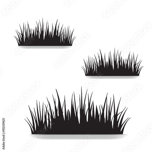 Wallpaper Mural Grass silhouette on white background Torontodigital.ca