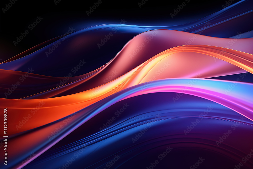 Wonderful Abstract futuristic background with blurry glowing wave and neon lines Wonderful Abstract futuristic background with blurry glowing wave and neon lines