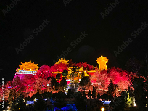 Dafo Temple and its largest prayer wheel  photo