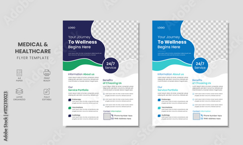 Modern healthcare and medical flyer design, healthcare flyer, leaflet, poster, brochure design template