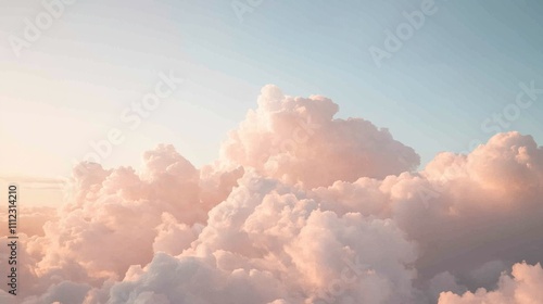 Soft Pastel Clouds Background: Minimalist Aesthetic Wallpaper for Social Media with Serene Sky View, Calming Tranquil Backdrop