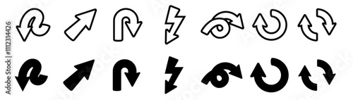 arrow sign straight circle turn around icon direction