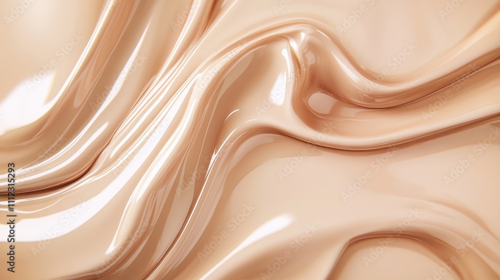 Obraz premium Makeup foundation,Makup swatch product sample,Collection of skin foundation bottles in different shades and samples on color background,makeup essentials,Liquid foundation and swatche,copy space.