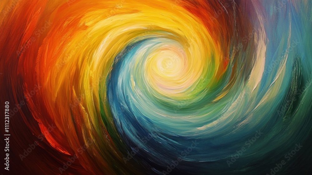 A swirling spiral of vibrant colors, creating a sense of movement and energy A swirling spiral of vibrant colors, creating a sense of movement and energy