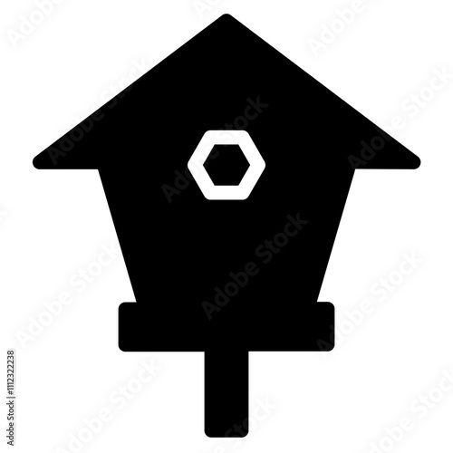 Bird House Wood Glyph Icon