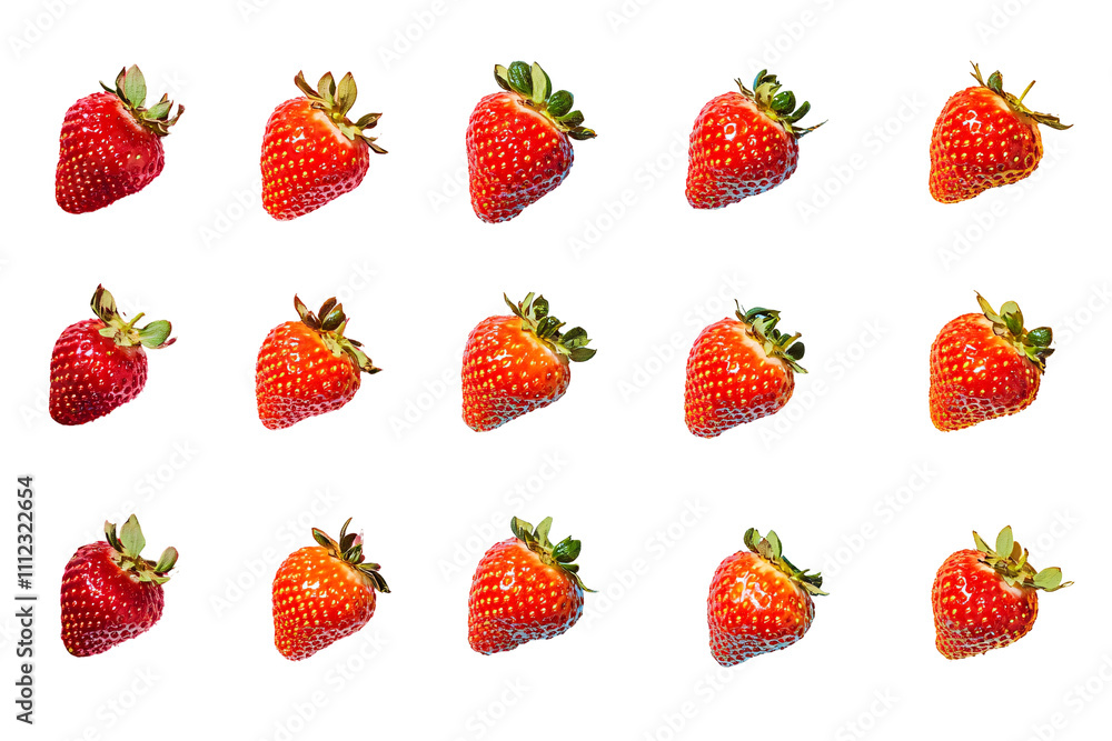 a group of strawberries on a white background a group of strawberries on a white background