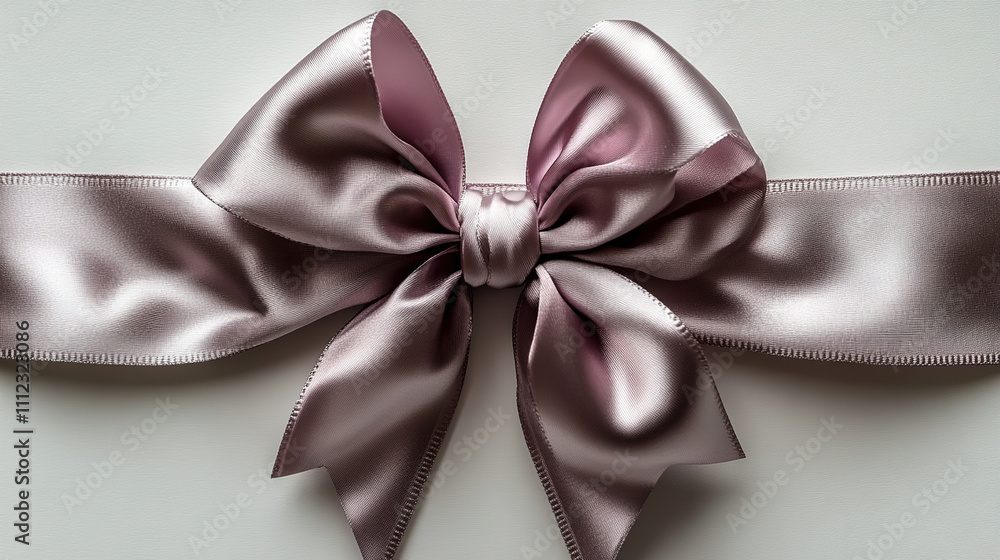 Elegant satin ribbon bow on a light background, perfect for gift wrapping and special occasions. Generative AI Elegant satin ribbon bow on a light background, perfect for gift wrapping and special occasions. Generative AI