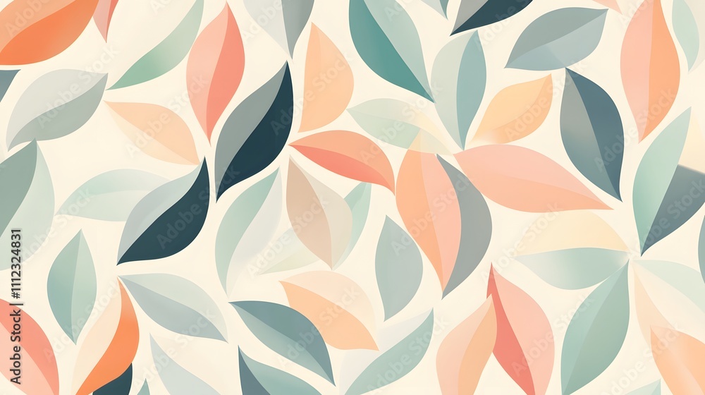 Abstract Pastel Leaf Pattern Design Background Abstract Pastel Leaf Pattern Design Background