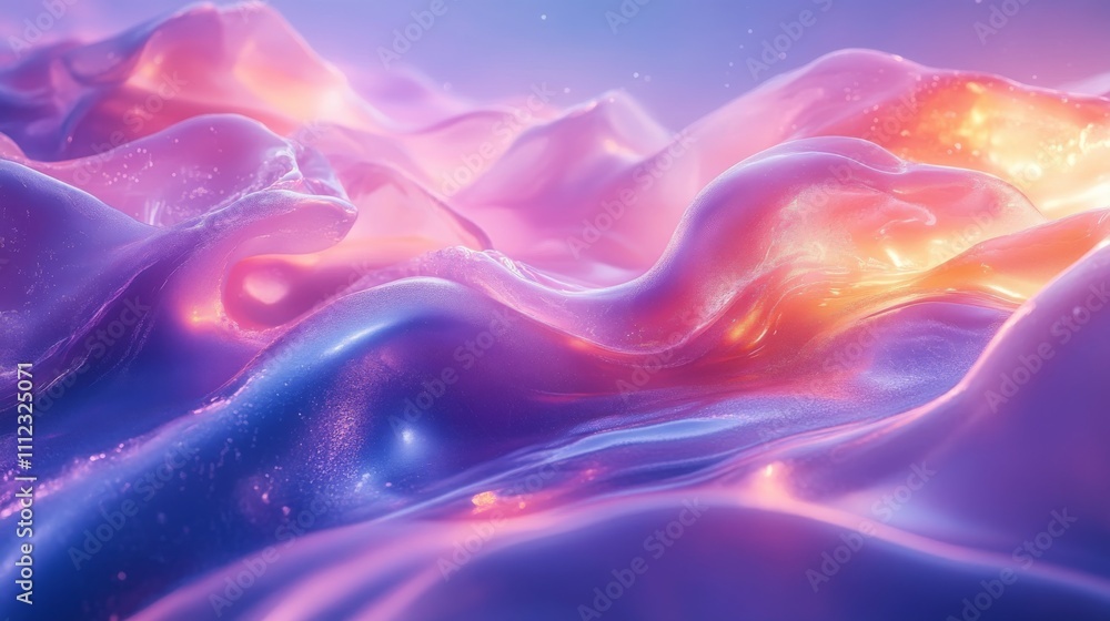 Abstract Purple and Orange Liquid Waves Flowing Abstract Purple and Orange Liquid Waves Flowing
