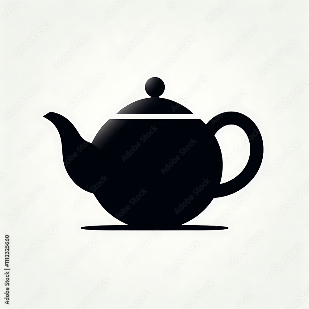Black silhouette of a teapot on a light background. Black silhouette of a teapot on a light background.