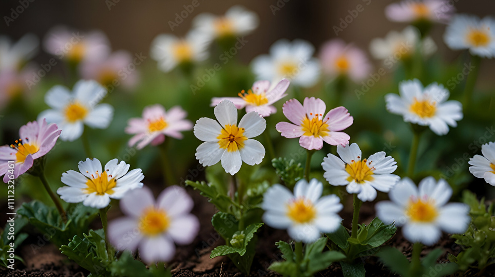 Fototapeta premium white daisies in a field