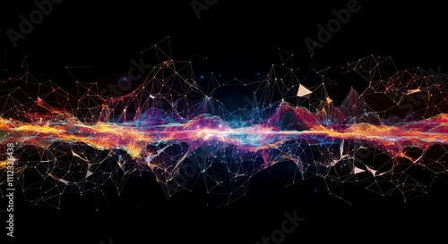 Wallpaper Mural A visual of AI neural networks processing data, with colorful interconnected lines and nodes Torontodigital.ca