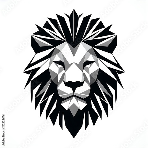 Abstract geometric lion head illustration. photo