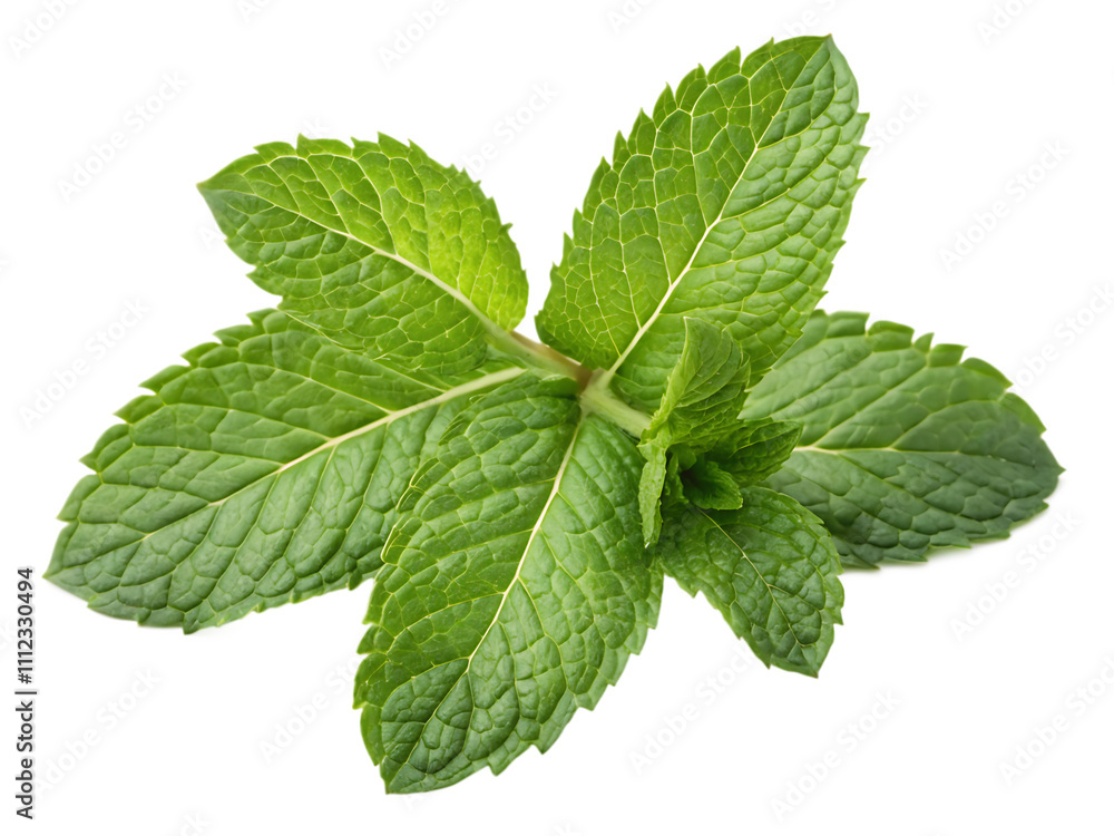 Mint leaves isolated on transparent background.AI GENERATED Mint leaves isolated on transparent background.AI GENERATED
