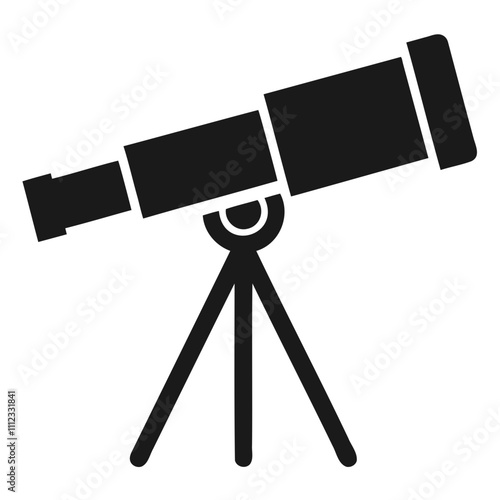 Minimalist Telescope black silhouette vector illustration Isolated on a transparent background