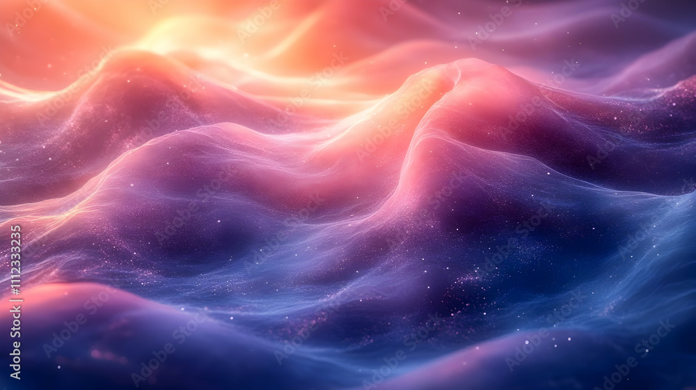 A striking abstract image of glowing pink and orange waves, blending seamlessly with hints of purple for a dynamic and warm visual effect A striking abstract image of glowing pink and orange waves, blending seamlessly with hints of purple for a dynamic and warm visual effect