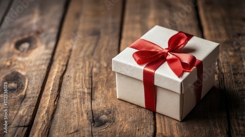 Gift box on a wooden background. Valentine's Day gift.selectiv focus.holiday photo