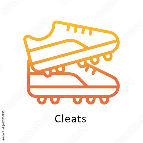 Cleats  Vector Gradient Outline Icon.Eps file 10