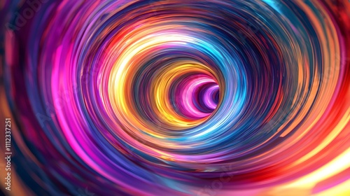 Vibrant Swirling Colors Create A Psychedelic Tunnel