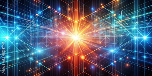 Wallpaper Mural Abstract technology background with streaks of light forming geometric shapes, light speed, streak, abstract Torontodigital.ca