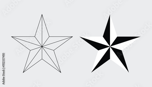 Lone star icon set isolated on gray background. star sharp edges and bold outline. star icon in outline style. stars quality rating icon