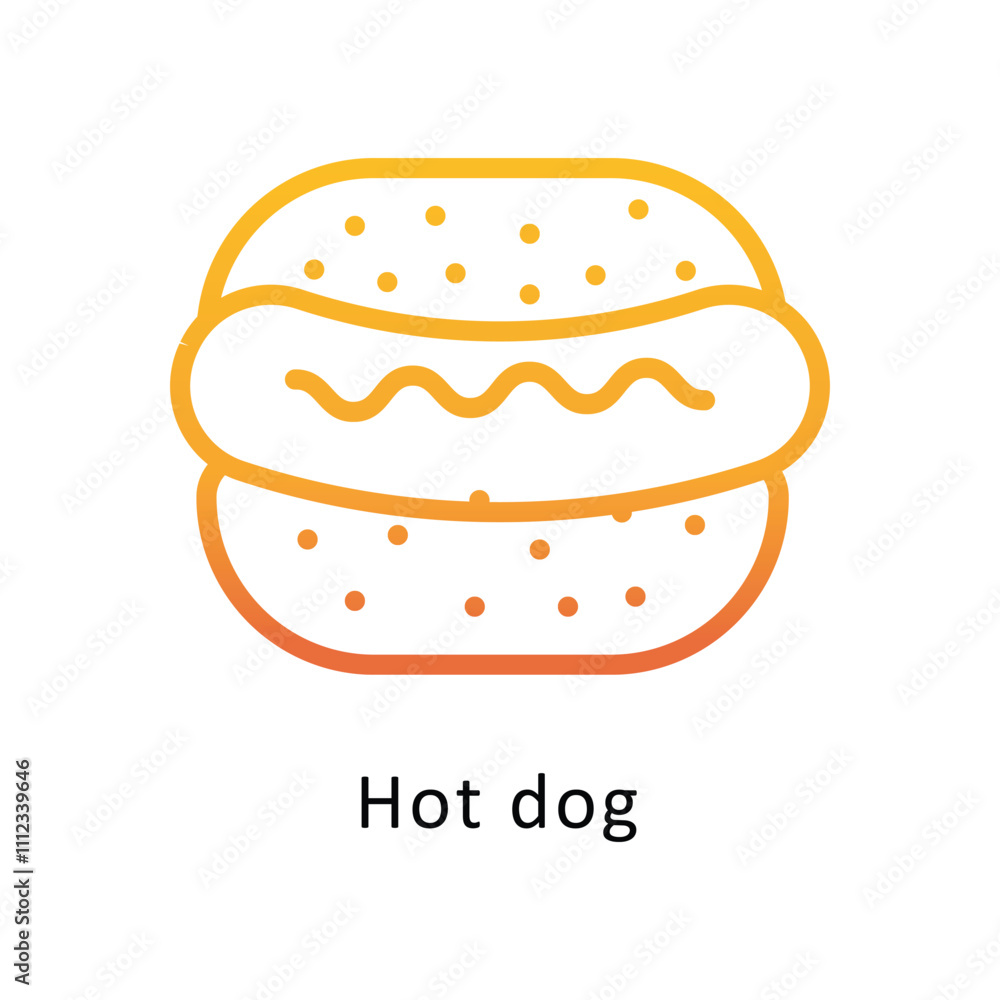 Hot dog Vector Gradient Outline Icon.Eps file 10 Hot dog Vector Gradient Outline Icon.Eps file 10