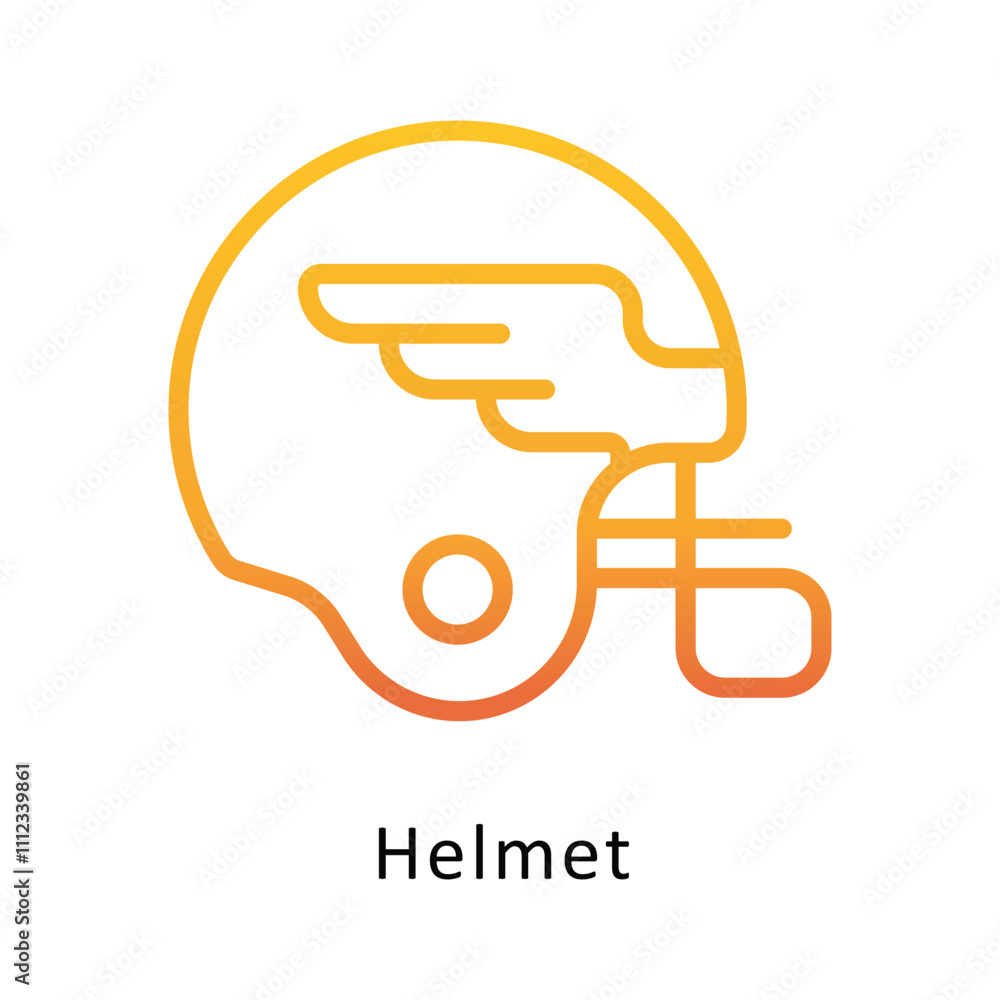 Helmet Vector Gradient Outline Icon.Eps file 10 Helmet Vector Gradient Outline Icon.Eps file 10