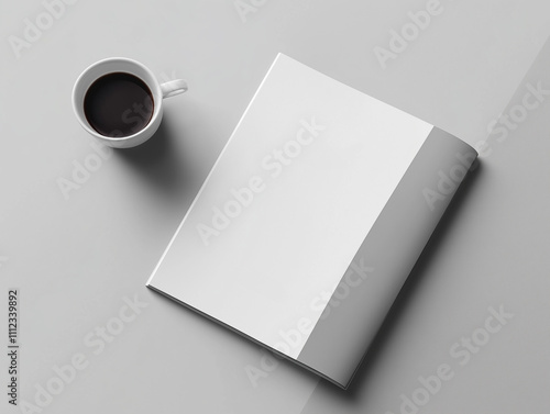 Book with coffee mockup