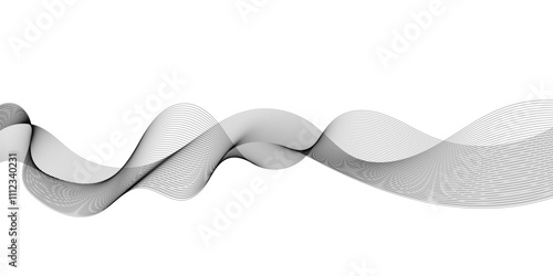 White and gray digital future technology concept wave and curve line background.