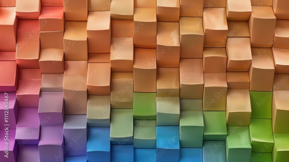 A vibrant display of stacked wooden blocks in a gradient of colors, creating a visually striking pattern. A vibrant display of stacked wooden blocks in a gradient of colors, creating a visually striking pattern.