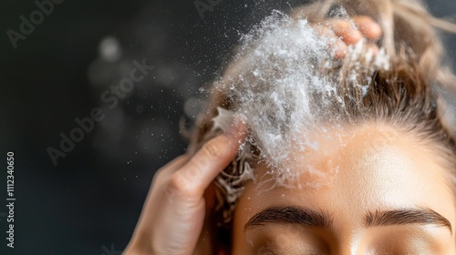 Dynamic Stylist Scene Featuring Backcombing Technique photo